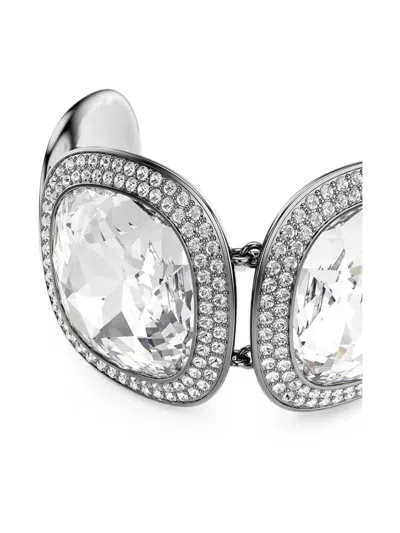 Swarovski Una Angelic Crystal-embellished Curb-chain Bracelet In Silver