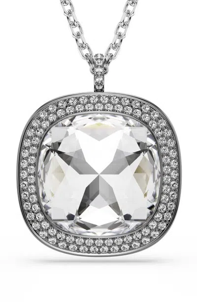 Swarovski Una Angelic Cushion Cubic Zirconia Convertible Pendant Necklace In Metallic