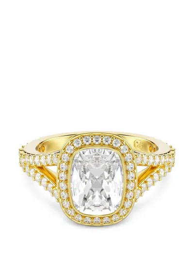 Swarovski Una Angelic Cushion-cut Crystal-embellished Ring In Gold