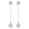 Swarovski Una Angelic Rhodium Plated Drop Earrings In White