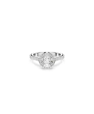 Swarovski Una Angelic Rhodium Plated Round Cut Ring In White
