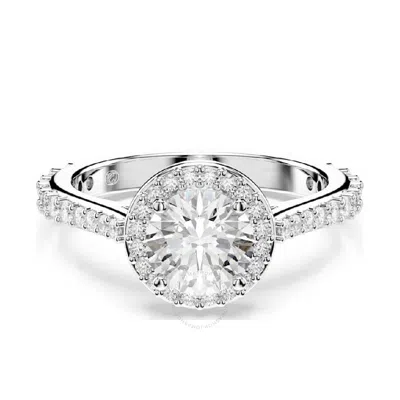 Swarovski Una Angelic Round-cut Cocktail Ring In Rhodium