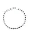 Swarovski Swaroski Una Angelic Rhodium Plated Tennis Bracelet In Blue