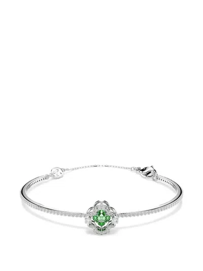 Swarovski Una Angelica Crystal-embellished Floral-motif Bracelets In Silver
