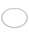 Swarovski Una Angelic Rhodium Plated Crystal Tennis Necklace In Metallic