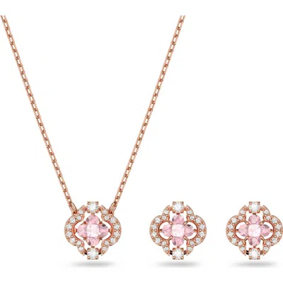 SWAROVSKI SWAROVSKI UNA CLOVER STUD EARRINGS & NECKLACE SET