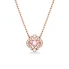 Swarovski Rose Gold Plated Sparkling Dance Clover Necklace In Gold