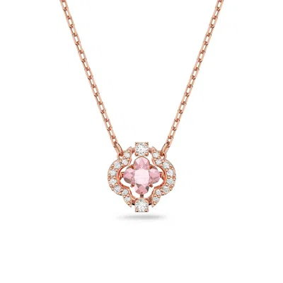 Swarovski Una Necklace Clover Pink Rose Gold-tone Plated