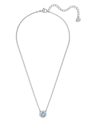 Swarovski Una Pave Pendant Necklace, 15-17 In Blue/silver