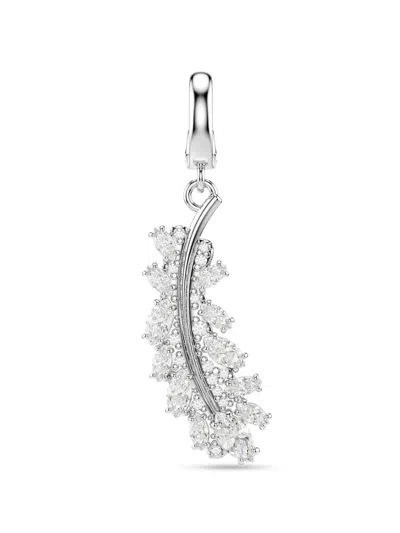 Swarovski 비엔나 크리스털 장식 페더 모티프 링 In Metallic