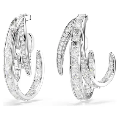 Swarovski Vienna Mixed-cut Clip-on Earrings In Silver