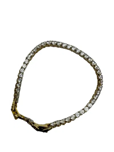 Pre-owned Swarovski Vintage 2023 Matrix Tennis Bracelet In Gold