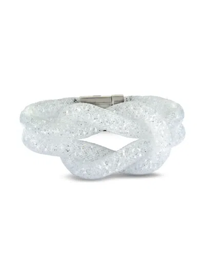 Pre-owned Swarovski Vintage Crystal-embellished Bracelet In Silver