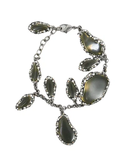 Pre-owned Swarovski Vintage Rhinestone Crystal-embellished Bracelet In Silver