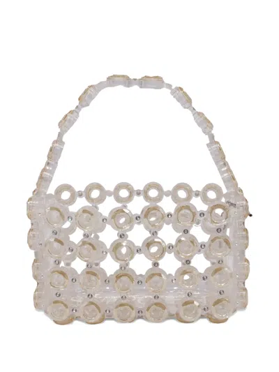 Pre-owned Swarovski Vintage Somnia Crystal-embellished Handbag In Neutral