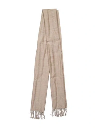 Pre-owned Swarovski Virgin Wool Scarf In Neutral