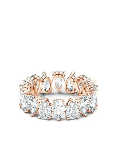 Swarovski Vittore Pear Cut Rose Gold Tone Plated Ring In White