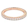 Swarovski Rose Gold-tone Round Cut Vittore Ring In White