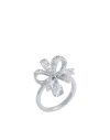 Swarovski Volta Cocktail Ring, Bow, Small, White, Rhodium Plated Woman Ring Silver Size 8.5 Metal, S In Silver