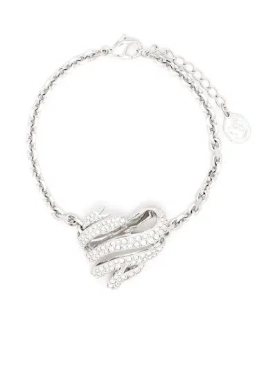Swarovski Volta Heart-charm Bracelet In Silber