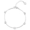 Swarovski Rose Gold-tone Crystal Station Bangle Bracelet In White