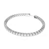 Swarovski Crystal Round Cut Matrix Tennis Bracelet In White