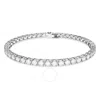 Swarovski Crystal Round Cut Matrix Tennis Bracelet In White