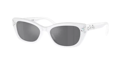 Swarovski Woman Sunglass Sk6019 In Grey Mirror Black