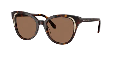 Swarovski Woman Sunglass Sk6031 In Dark Brown