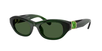 Swarovski Woman Sunglasses Sk6036u In Dark Green