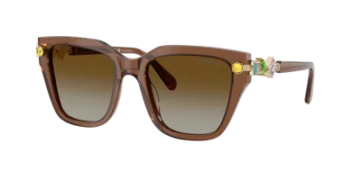Swarovski Woman Sunglass Sk6041 In Gradient Brown Polar