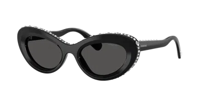 Swarovski Woman Sunglass Sk6061u In Black