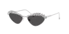 Swarovski Womens Silver Sk7009 Irregular-frame Metal Sunglasses In Dark Grey