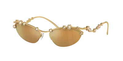 Swarovski Woman Sunglass Sk7016 In Brown Mirror Gold