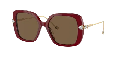 Swarovski Woman Sunglasses Sk6011 In Dark Brown