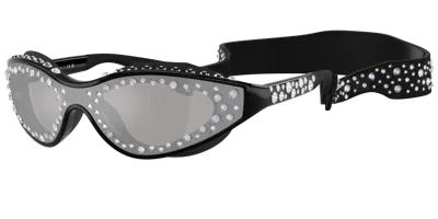 Swarovski Woman Sunglasses Sk6024 In Light Grey Mirror Silver
