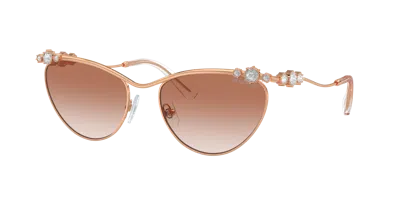 Swarovski Sk 7017 401413 58mm Womens Cat-eye Sunglasses In Gold