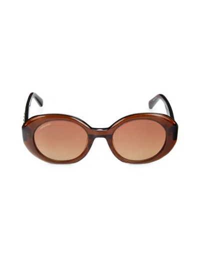 Swarovski Women's 52mm  Crystal Oval Sunglasses In Brown