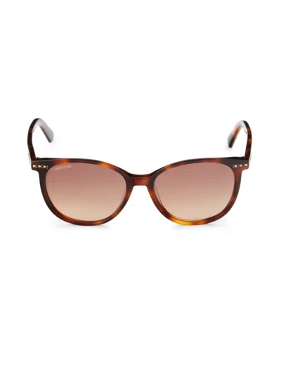 Swarovski Women's 53mm Oval Sunglasses In Black