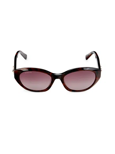 Swarovski Women's 53mm Oval Sunglasses In Brown