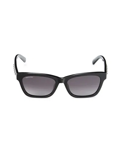 Swarovski Women's 53mm Rectangle Sunglasses In Black