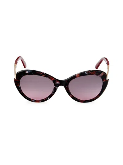 Swarovski Women's 53mm  Crystal Oval Sunglasses In Brown