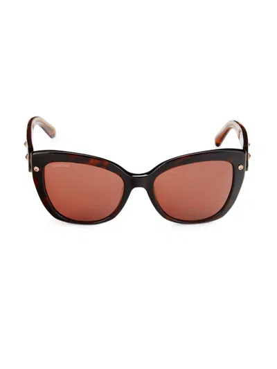 Swarovski Women's 54mm Embellished Cat Eye Sunglasses In Brown