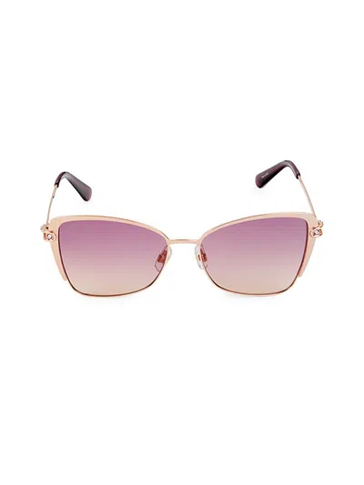 Swarovski Women's 56mm Faux Crystal Cat Eye Sunglasses In Gold Pink