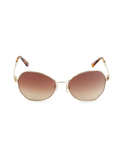 Swarovski Women's 57mm Geometric Sunglasses In Brown Gold