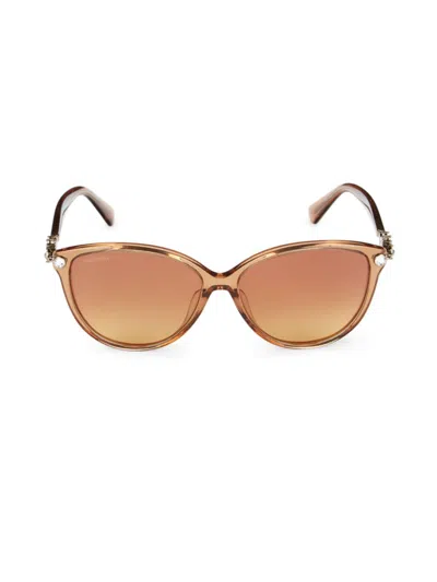 Swarovski Women's 57mm Oval Sunglasses In Brown