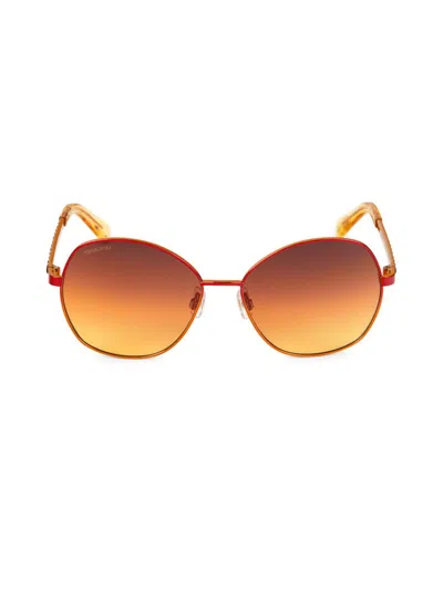 Swarovski Women's 58mm Round Sunglasses In Orange