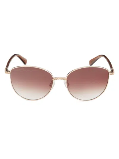 Swarovski Women's 59mm Faux Crystal Round Cat Eye Sunglasses In Gold