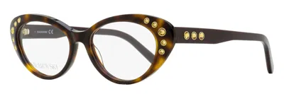 Swarovski Women's 60s Cat-eye Eyeglasses Sk5429 052 Dark Havana 53mm In Multi