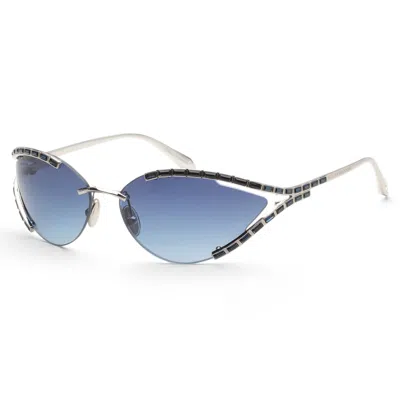 Swarovski Women's 66mm Silver Sunglasses In Blue